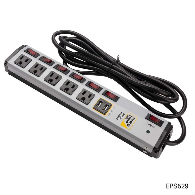 Load image into Gallery viewer, Surge Protector Power Strips w/ USB Port, Metal Case, 10&#39; Cable
