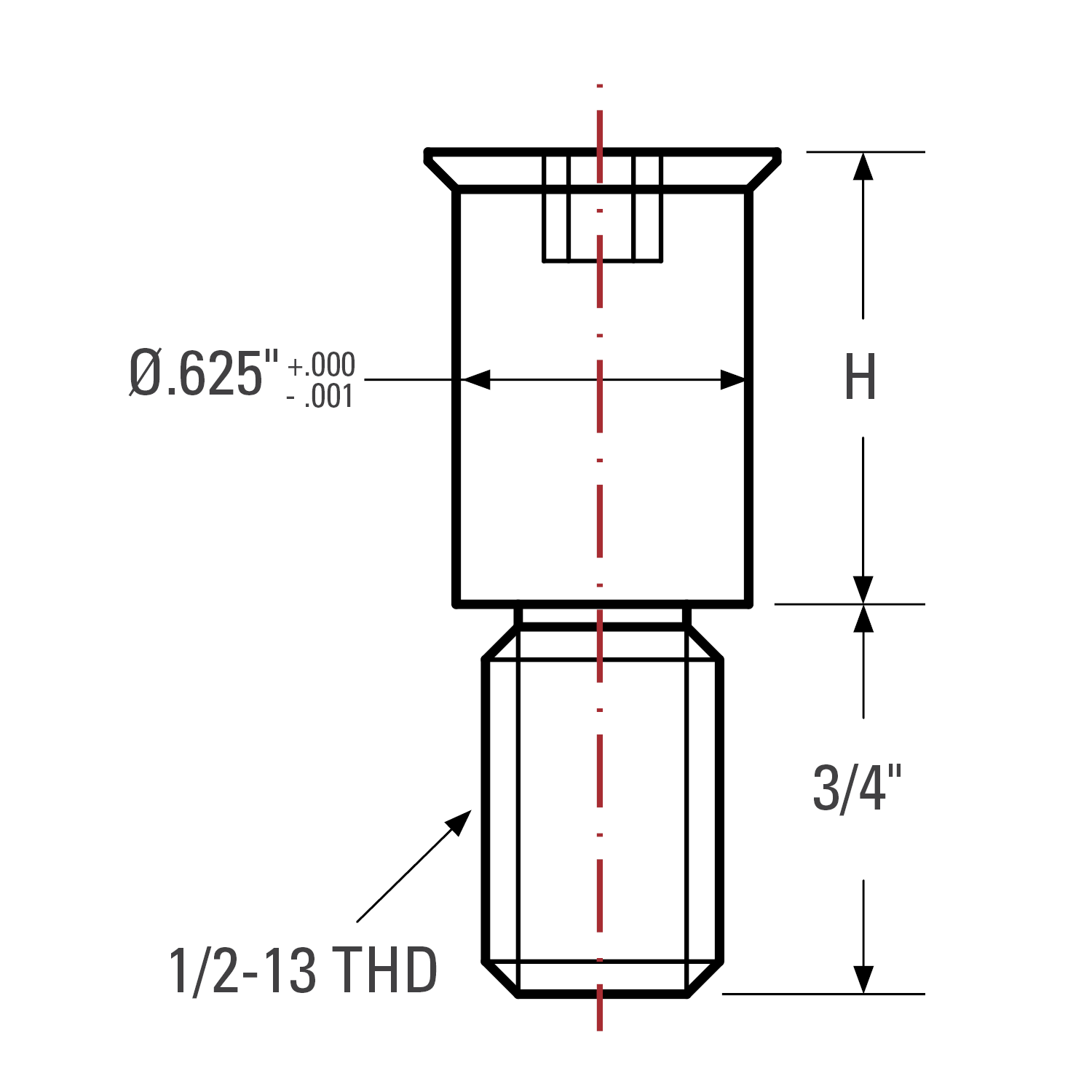 Flush Mount Shoulder Bolts, Fit 5/8 Holes