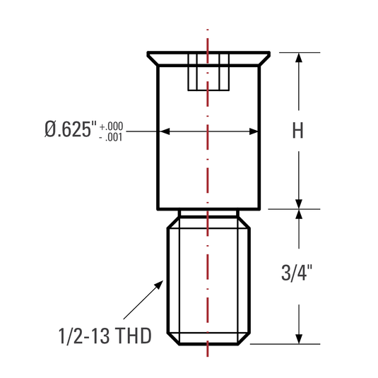 Flush Mount Shoulder Bolts, Fit 5/8 Holes