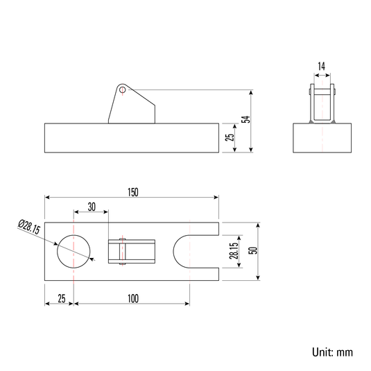 Table Mount Base Kit, Fit 28 mm Holes