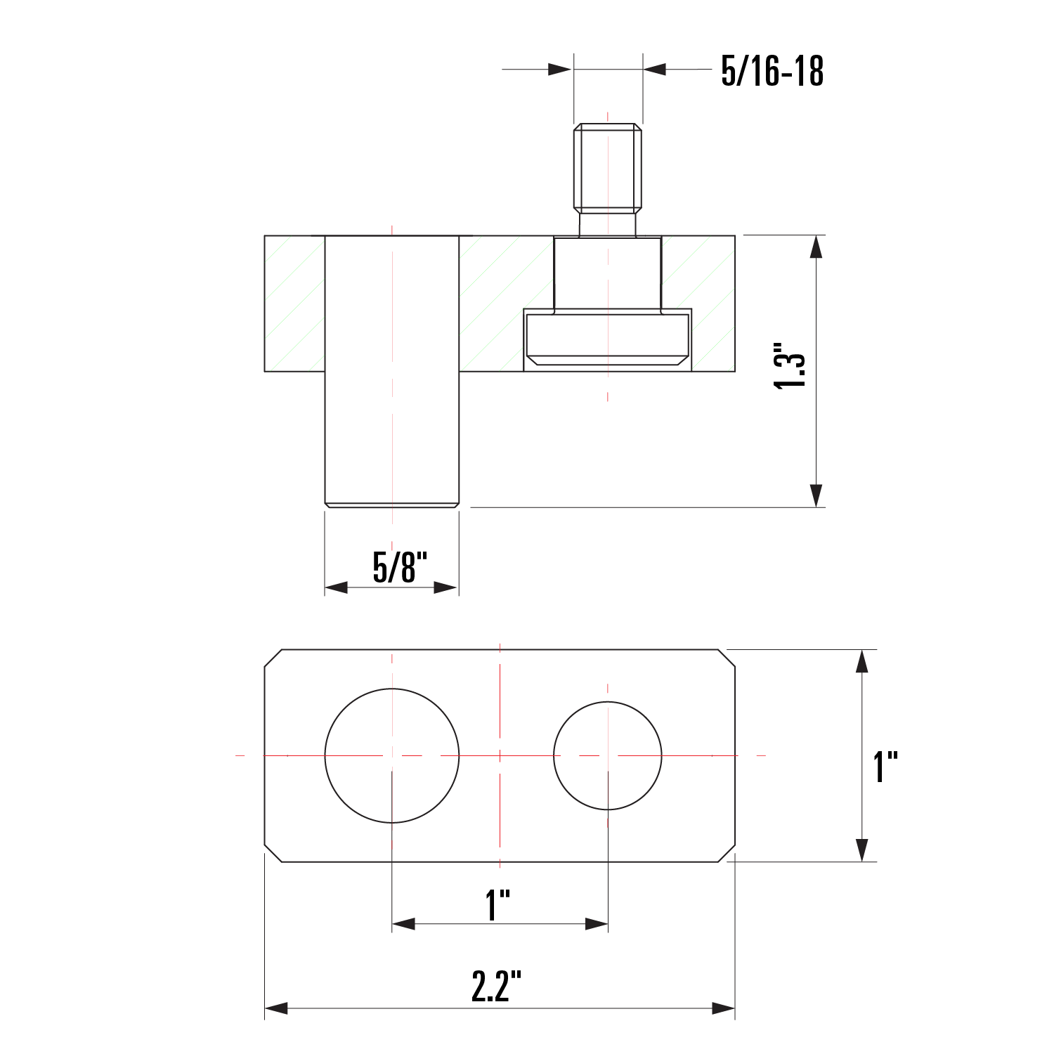 Adaptador giratorio para alicates de inserción, apto para orificios de 5/8