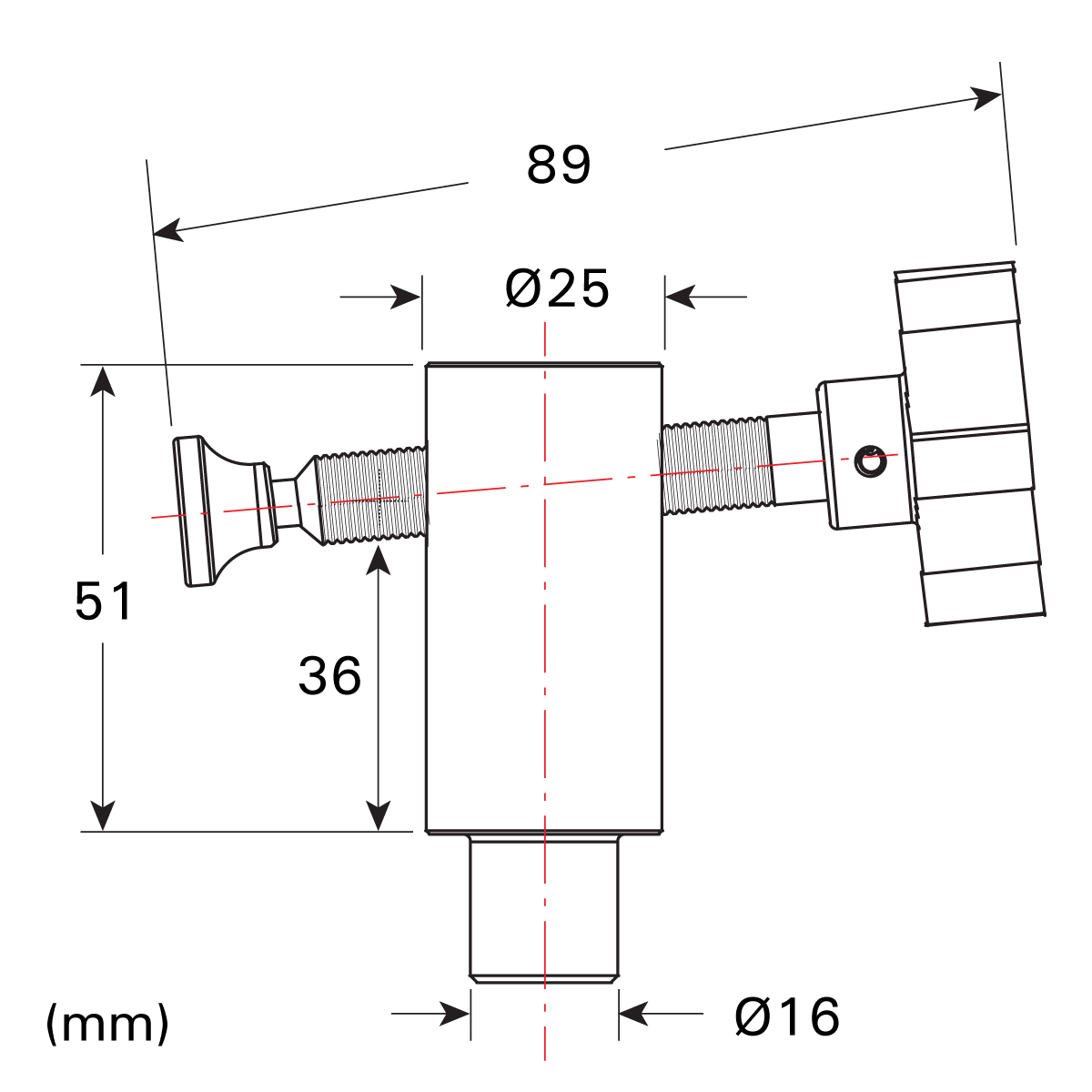 Paquete de 4 abrazaderas laterales, aptas para orificios de 16 mm