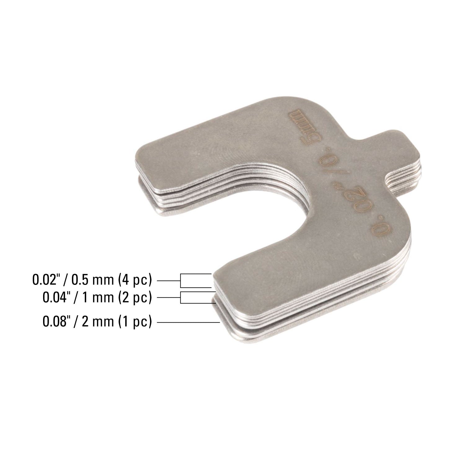 U-Shaped Shims, 16 mm-5/8" (7-pieces)