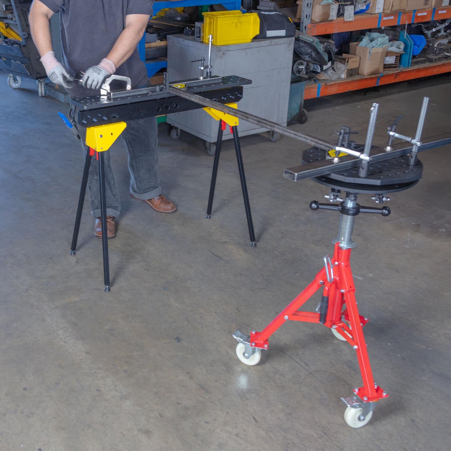 Caster Tripod Work Stand w/ Clamping Kit Package