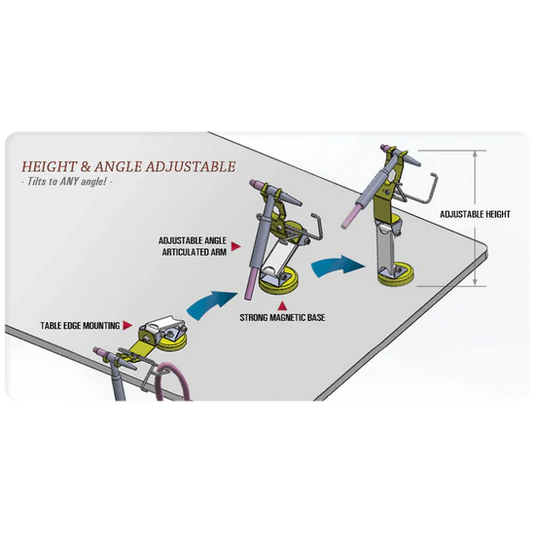 Soportes para antorcha MIG, altura y ángulo ajustables 