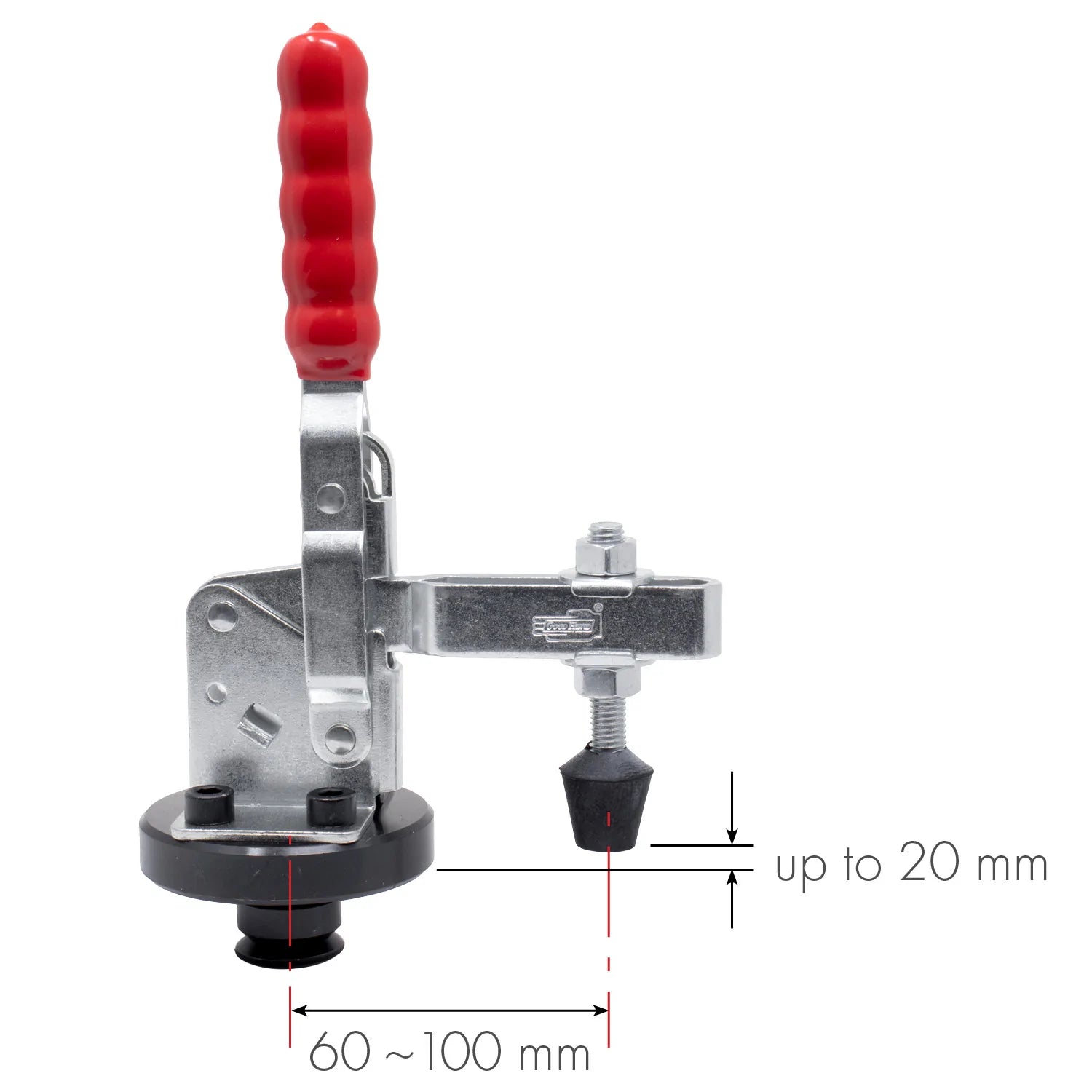 Vertical Toggle Clamp w/ Adapter, 28 mm