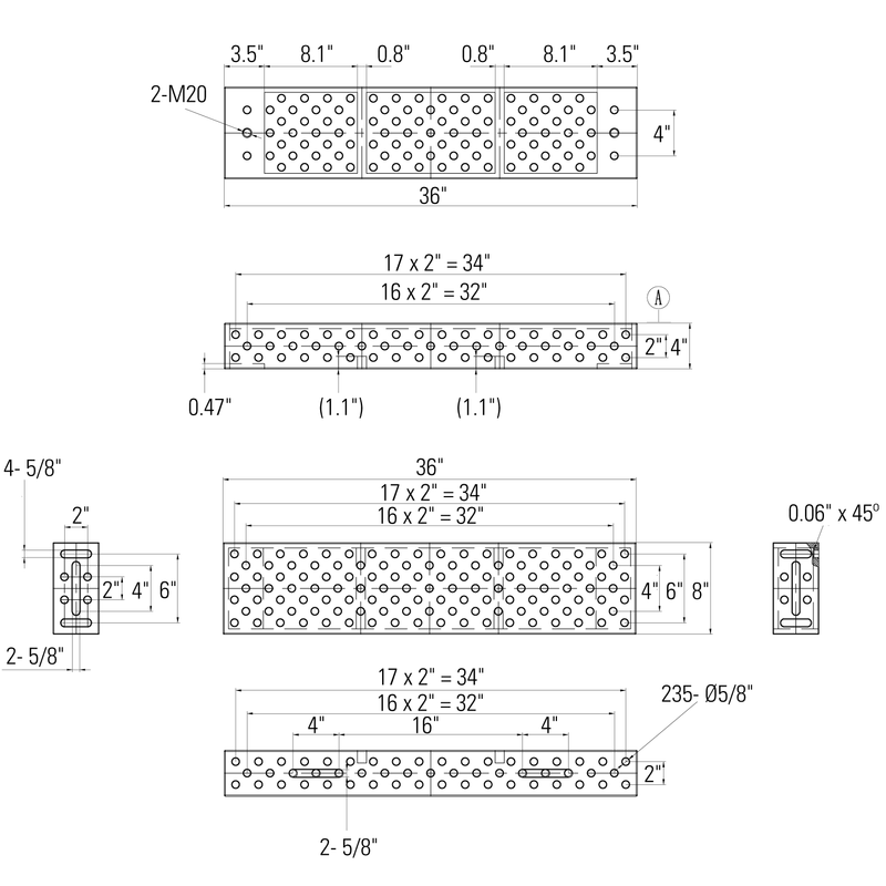Heavy Duty Riser Blocks, 5/8 Holes – Strong Hand Tools