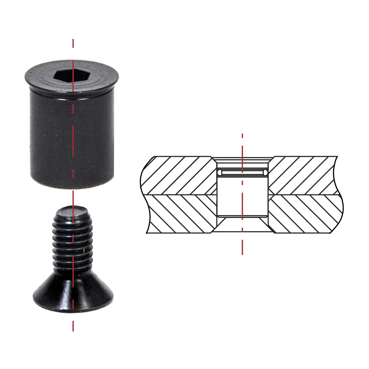 Flush-Mount Connecting Bolts, Fit 5/8 Holes