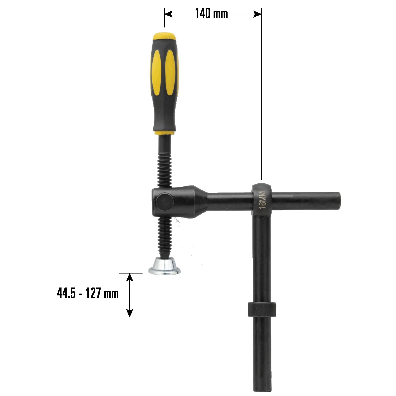 Abrazadera de poste en T pivotante, se adapta a orificios de 16 mm 