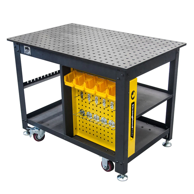 Load image into Gallery viewer, Side View of Rhino Cart Mobile fixturing welding table
