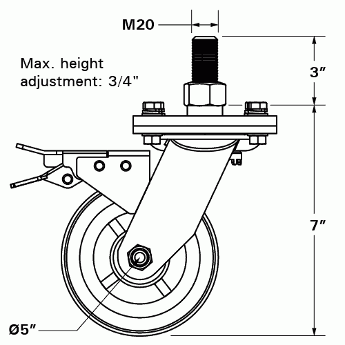 Casters, For Alpha 5/8 and MAX tables